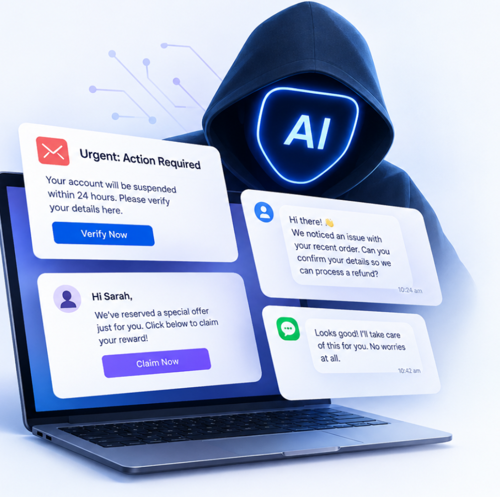 Cybersecurity for businesses facing AI-powered phishing and online threats